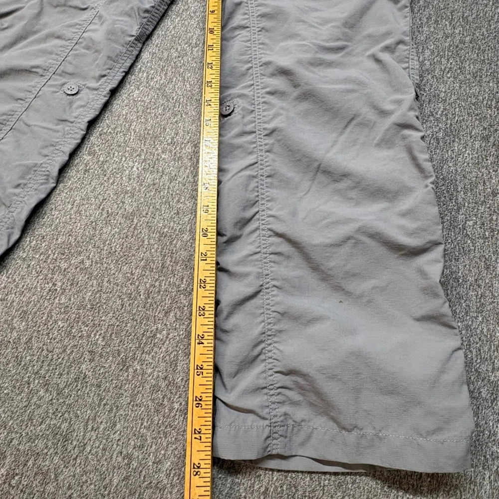 The North Face Womens 8S Gray Convertible Hiking Pants Roll‎ Up Capri Ripstop